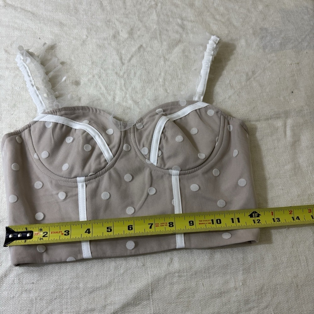 Hello Molly Corset Top Sheer Polka Dot XS Dainty Feminine Cottagecore Coquette - Picture 8 of 10